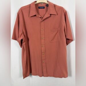 Roundtree & Yorke Men's Terracotta Button-Down Shirt W/ Front Pocket Size XL